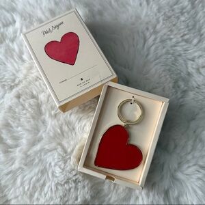 Sezane Heart Keychain NWT Red Gold